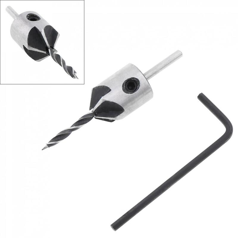 New Arrival 3mm HSS Carpentry Countersink Drill High Speed Steel Drill Bit + Wrench