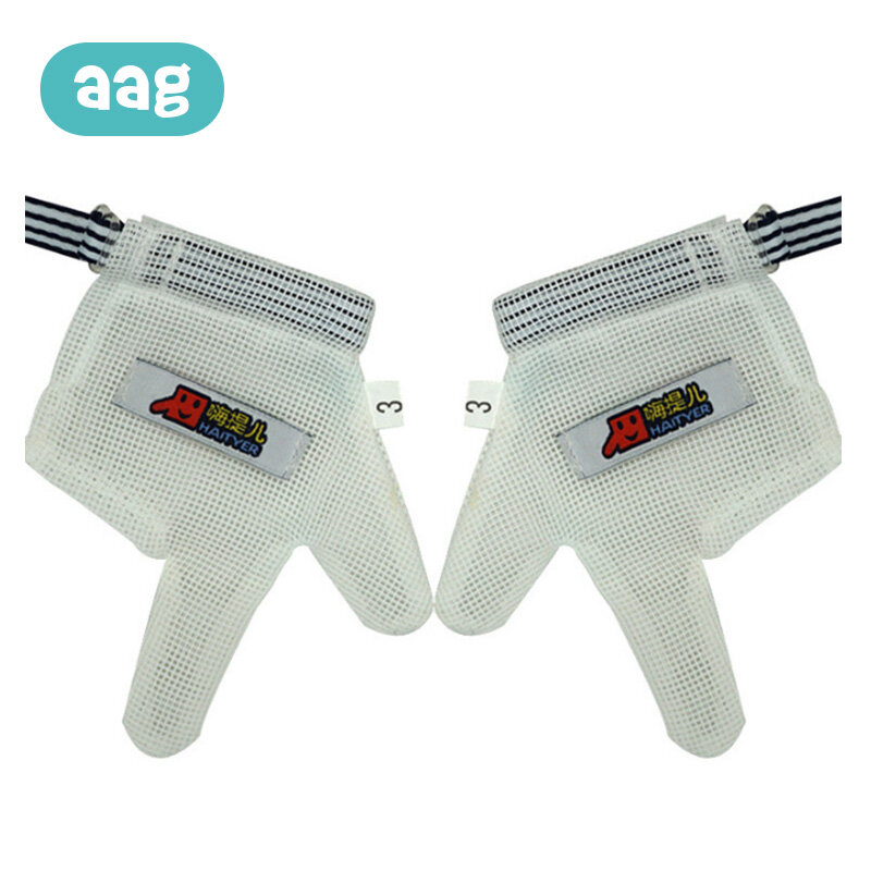 AAG Детские анти-едят перчатки для рук дышащие сетчатые варежки для прорезывания зубов для новорожденных детские защитные перчатки против ц...