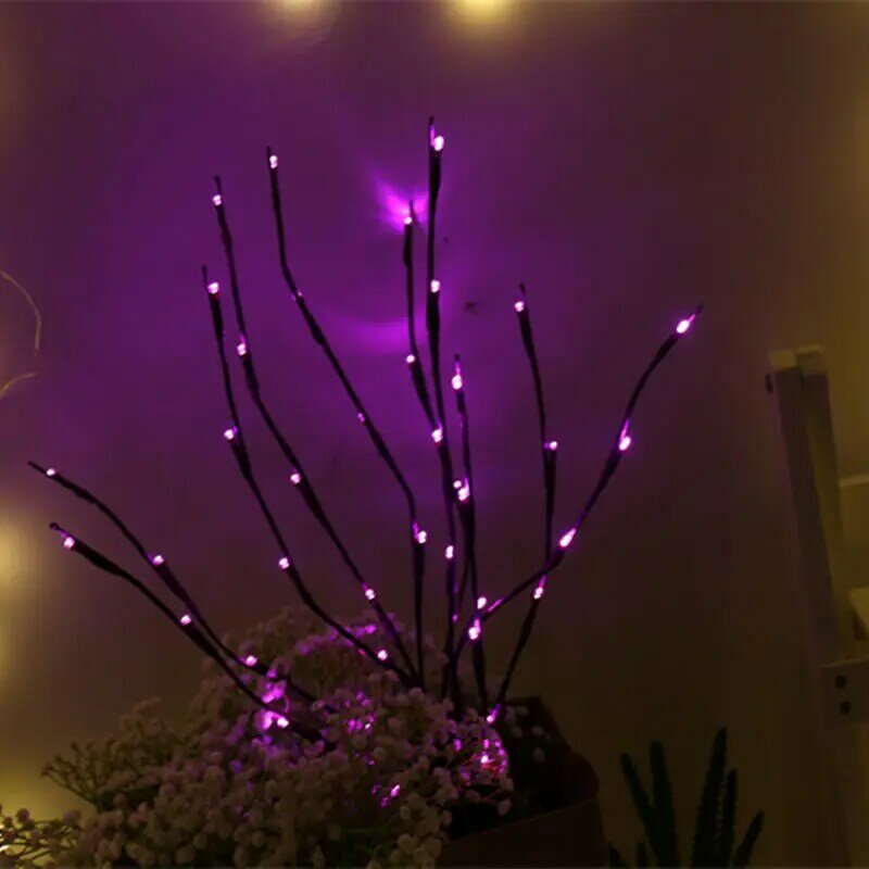 Lampe LED en forme de branche de saule, 20 ampoules, alimenté par pile AA, décoration de maison, fête de noël, jardin, cadeaux d'anniversaire