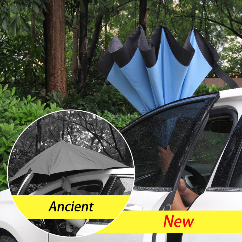 Bachon paraguas inverso a prueba de viento paraguas grande auto cierre doble capa invertida paraguas femenino hombre coche hombres mujeres paraguas