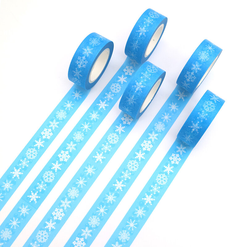 1 PCS Creativity Christmas Series Snowflakes Washi Paper Masking Tapes Decorative Tape Scrapbooking Stickers Diary Decals Decors