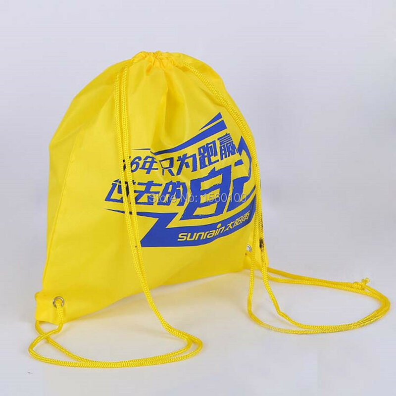 Sacola de cordão estampado personalizada de poliéster, sacola para presente promocional com 30x40cm, sacos de lápis infantis (300)