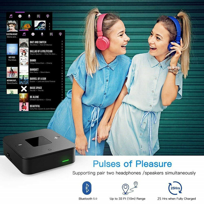 Najnowsze Bluetooth V5.0 nadajnik-odbiornik 2-in-1 3.5mm bezprzewodowy adapter audio dla TV słuchawki głośnik domu radia samochodowego systemu