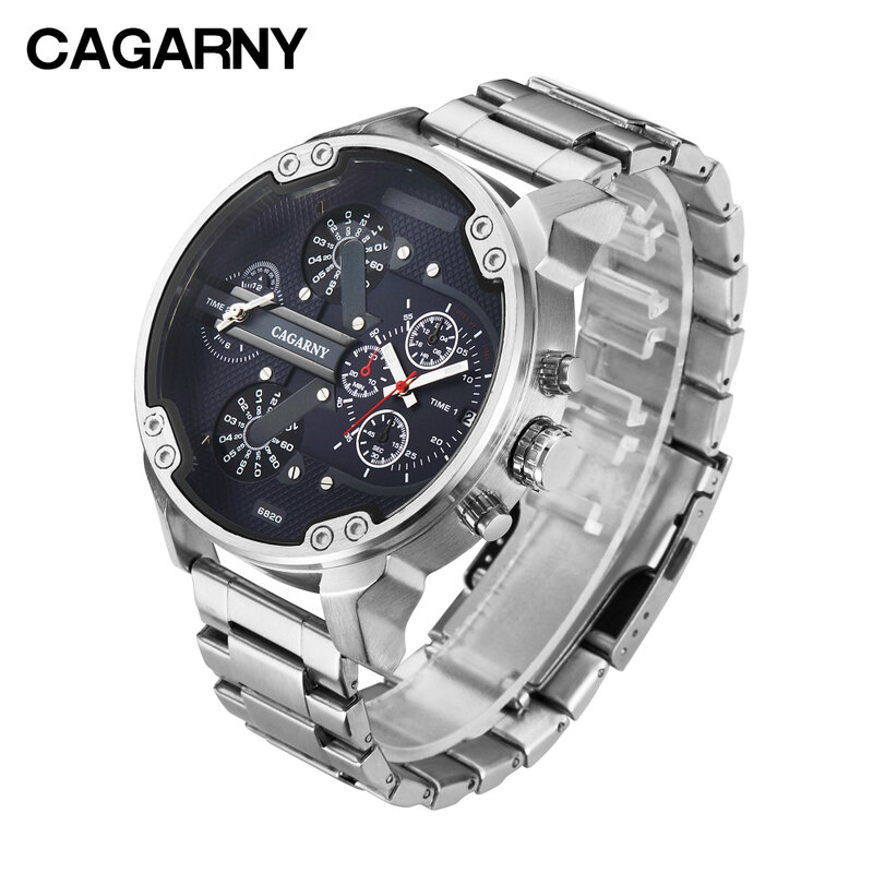 Moda Casual orologio da uomo impermeabile due volte al quarzo orologi da uomo marchio di lusso Cagarny relojes hombre 2019 relogio masculino nuovo