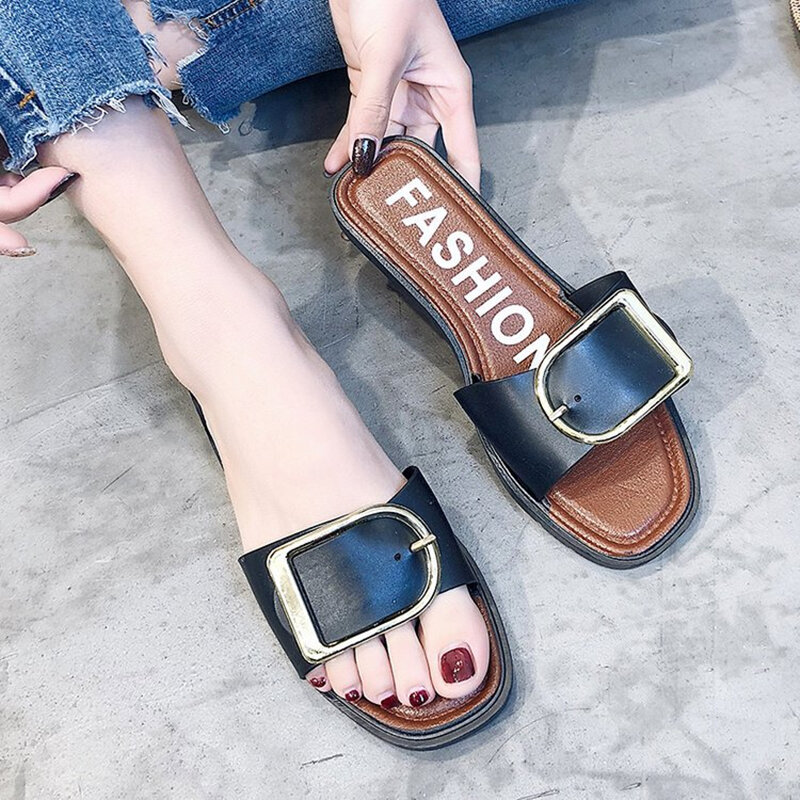 Ho podnoszenia kobiety mieszkania pantofle moda damska casualowe sandały damskie klapki slajdy lato na zewnątrz płaskie buty rozmiar mniejszy