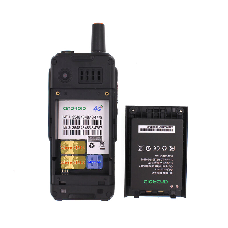 UNIWA-walkie-talkie F40, 4G LTE, POC, 7S +, Android 6,0, Zello, GPS, Radio, Terminal móvil, SIM Dual, transceptor FM