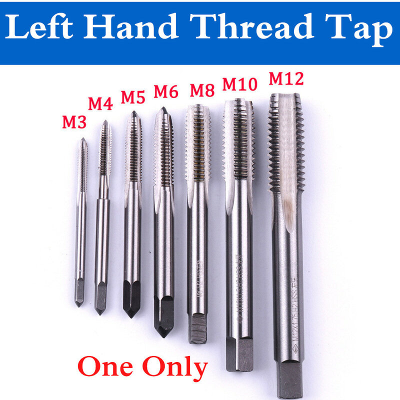 1pc Left Hand Thread Tap Die M3 M4 M5 M6 M8 M10 M12 M14 M16 M18 M20 HSS Metric Hand Tap Die Straight Flute Screw Thread Tap