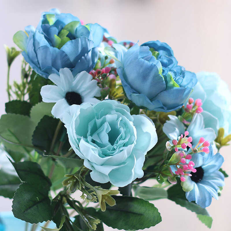 30cm High Quality Peony Flowers Silk Artificial Bouquet Babybreaths Accessories DIY Small Fake Daisy Flowers  Wedding Home Decor