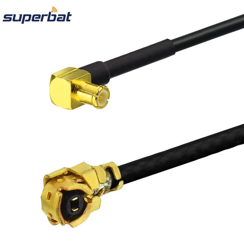Cable Coaxial Superbat IPX/U.FL de ángulo recto hembra a MCX macho de ángulo recto RF Pigtail 1,13mm 20cm para antena inalámbrica
