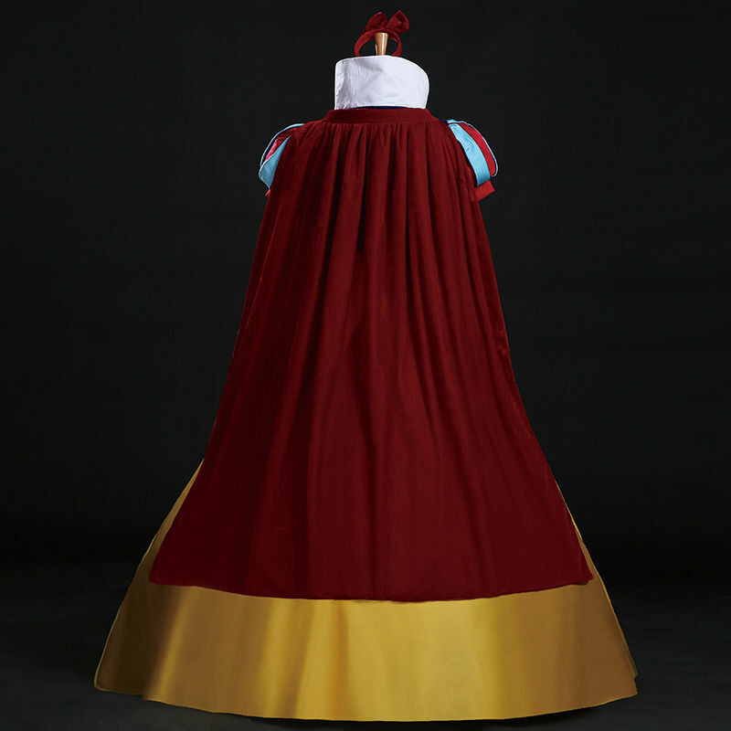 سنو وايت زي مخصص الكبار هالوين ازياء الأميرة سنو وايت تأثيري حلي عقال عباءة فستان أبيض ثلجي