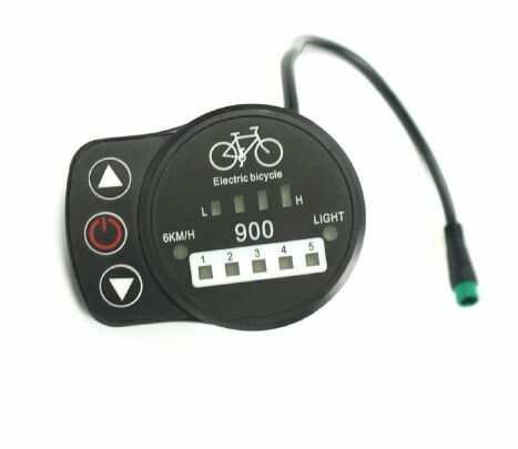 24 โวลต์ 36 โวลต์ 48 โวลต์ fonctionnelle velo electrique LED affichage 900 ที่มี 5 niveau et 6 กิโลเมตร/heure pedale asisst ebike displayer