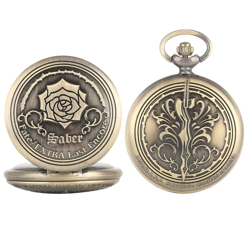 Bronzo antico Fate/EXTRA Last Encore Bronze Rose Display orologio da tasca al quarzo orologio con ciondolo collana squisita orologio Top Gifts