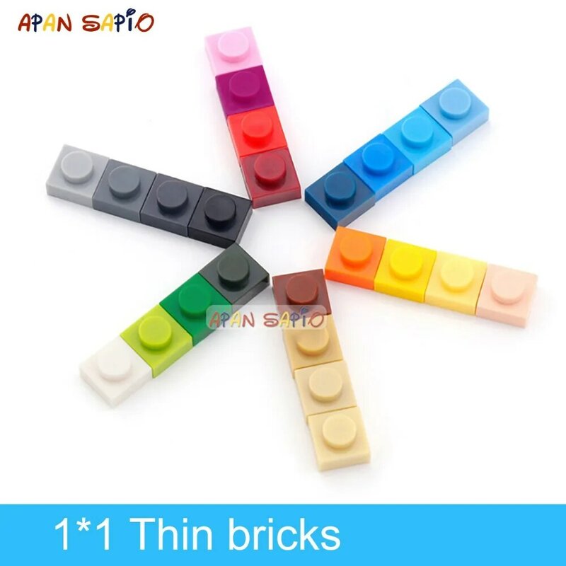 300 pezzi di mattoncini fai-da-te figure sottili mattoni 1x1 punti 25 colori educativi dimensioni Creative compatibili con 3024 giocattoli per bambini