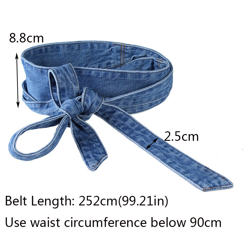 Cinto de Cintura Feminina Moda Longo/Cinto de Lona Grande Denim Cummerbund Espartilho Ajustável Cintura Mulheres Traje Vestido Saia Cintos
