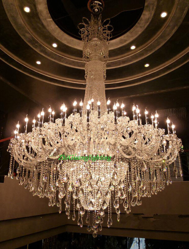 Transparent Large Crystal Chandeliers Engineering Lights Creative Personality Staircase Luminaire Home Lighting Contemporary