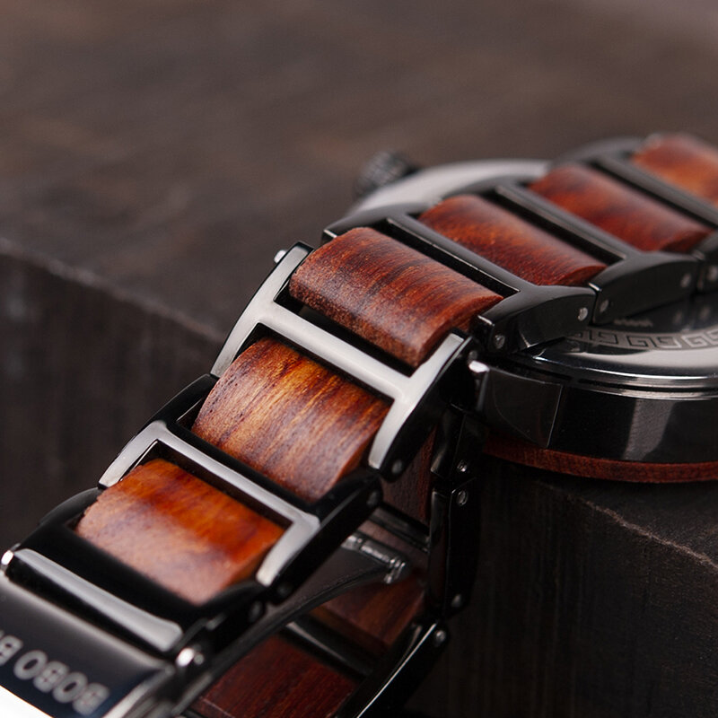 BOBO BIRD-reloj de madera para amantes, accesorio Masculino de marca de lujo con estilo, ideal para regalo personalizado