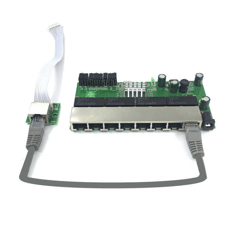 8-port gigabit switch módulo é amplamente utilizado na linha de led 8 porto 10/100/1000 m porta de contato mini interruptor módulo pcba placa-mãe