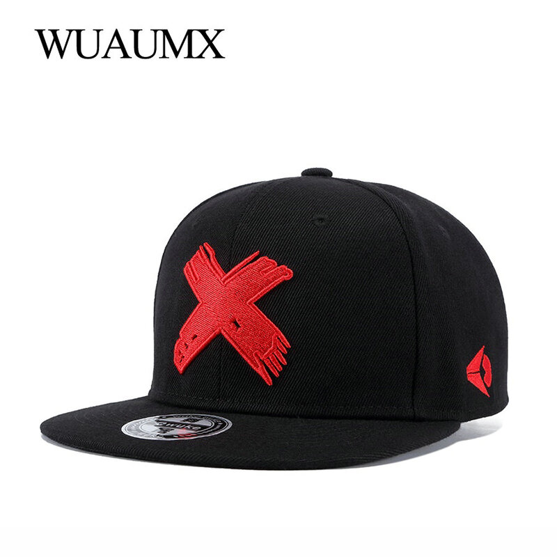 Wuaumx NEW Branded X Embroidery Snapback Caps For Women Men  Classic Baseball Cap Fitted Hip Hop Dancer Hat Casquette Wholesale