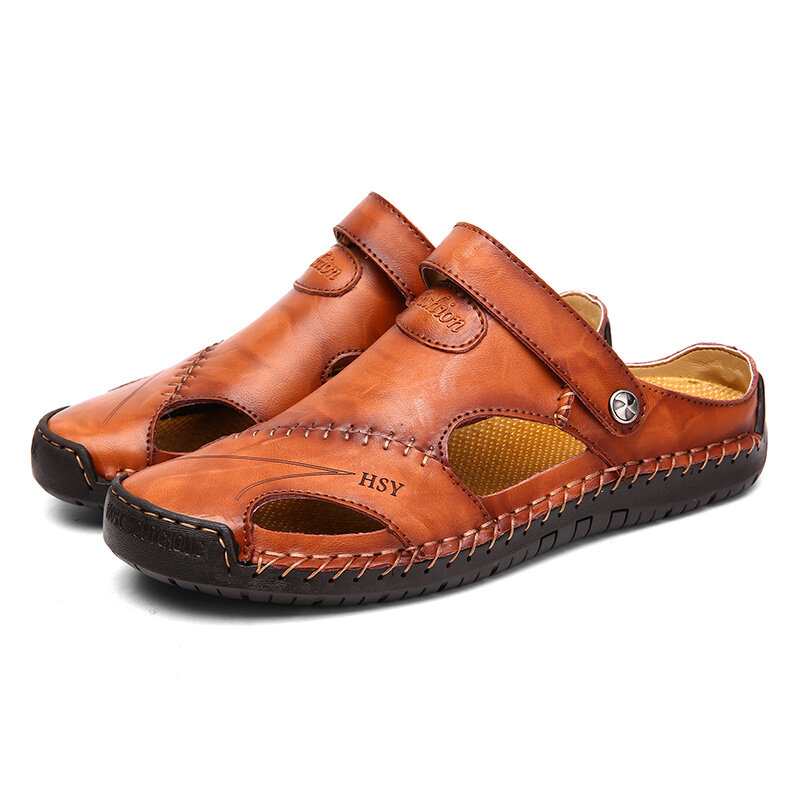 Sandalias romanas clásicas de cuero para hombre, zapatillas de exterior, chanclas de goma para playa, senderismo, agua, verano, 2022