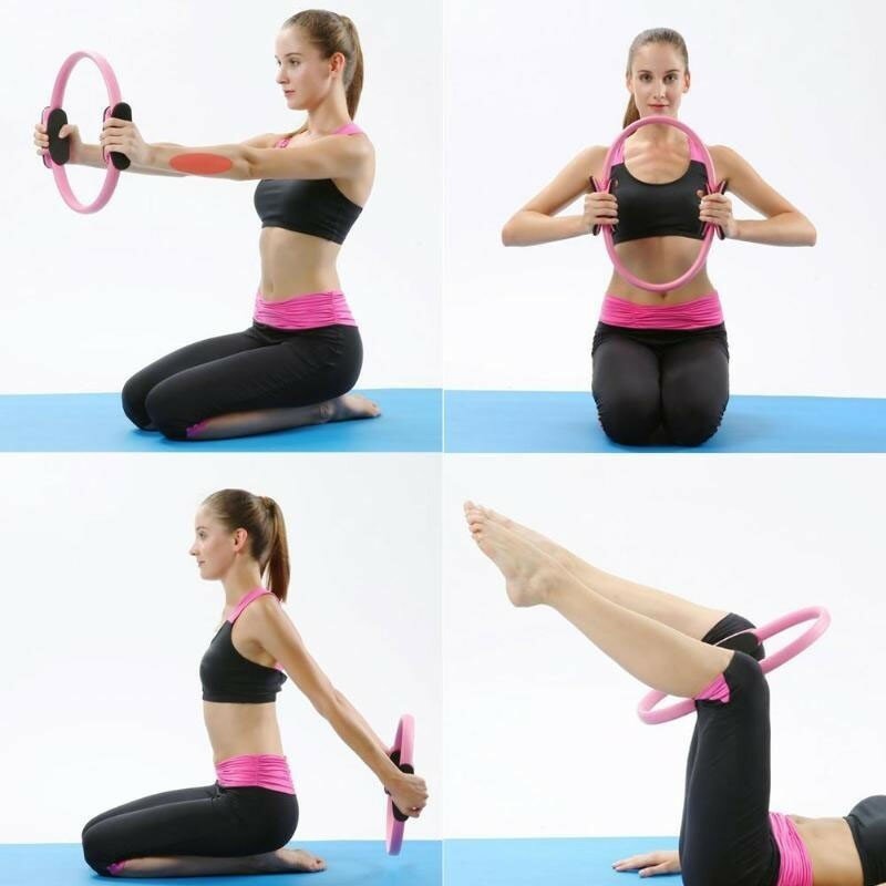 Profissional yoga círculo pilates esporte mágico anel feminino resistência cinética fitness círculo ginásio treino pilates acessórios 4 cor