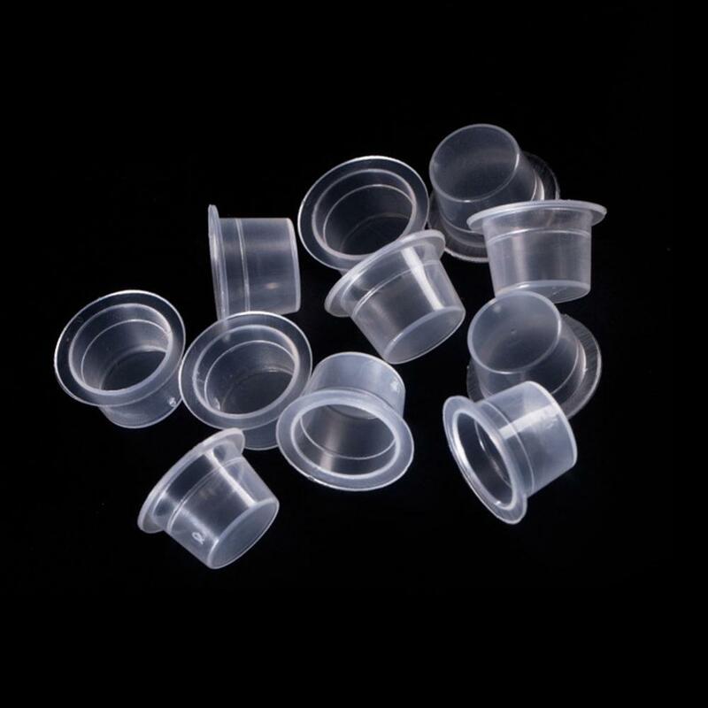 100 Stuks Plastic Wegwerp Microblading Tattoo Inkt Cups S/M/L Permanente Make-Up Pigment Clear Houder Container Cap