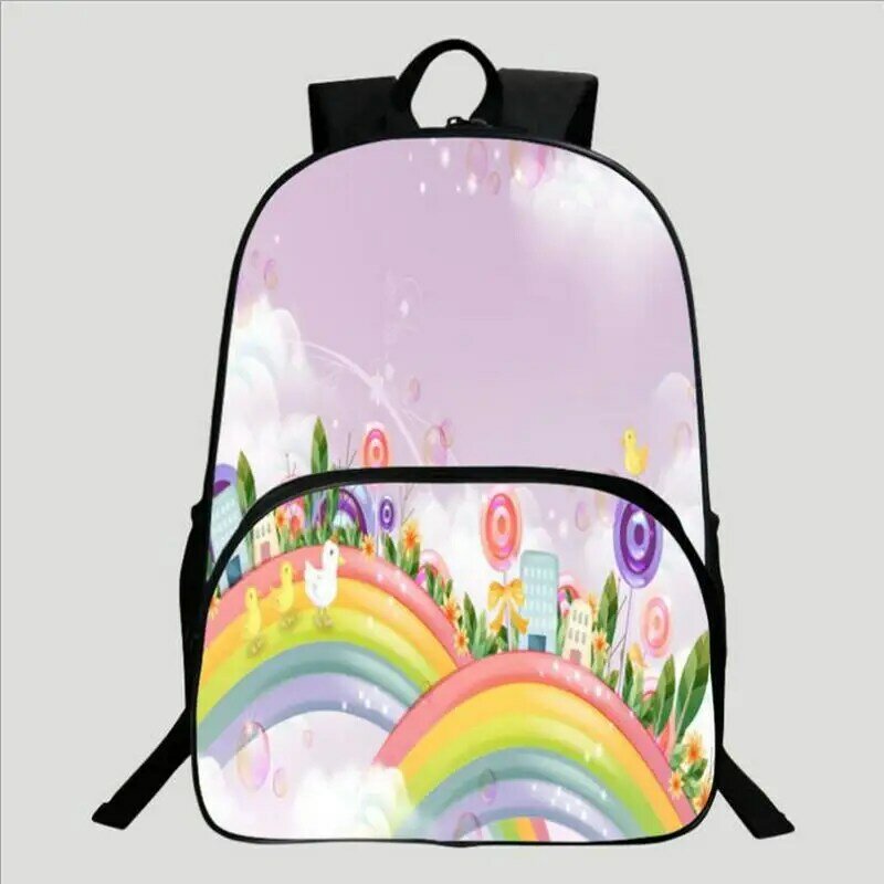 Hot 3D Printing Rainbow Butterfly pattern children's schoolbag 1-3 grade primary school backpack Boys Girls school bags 16 inch