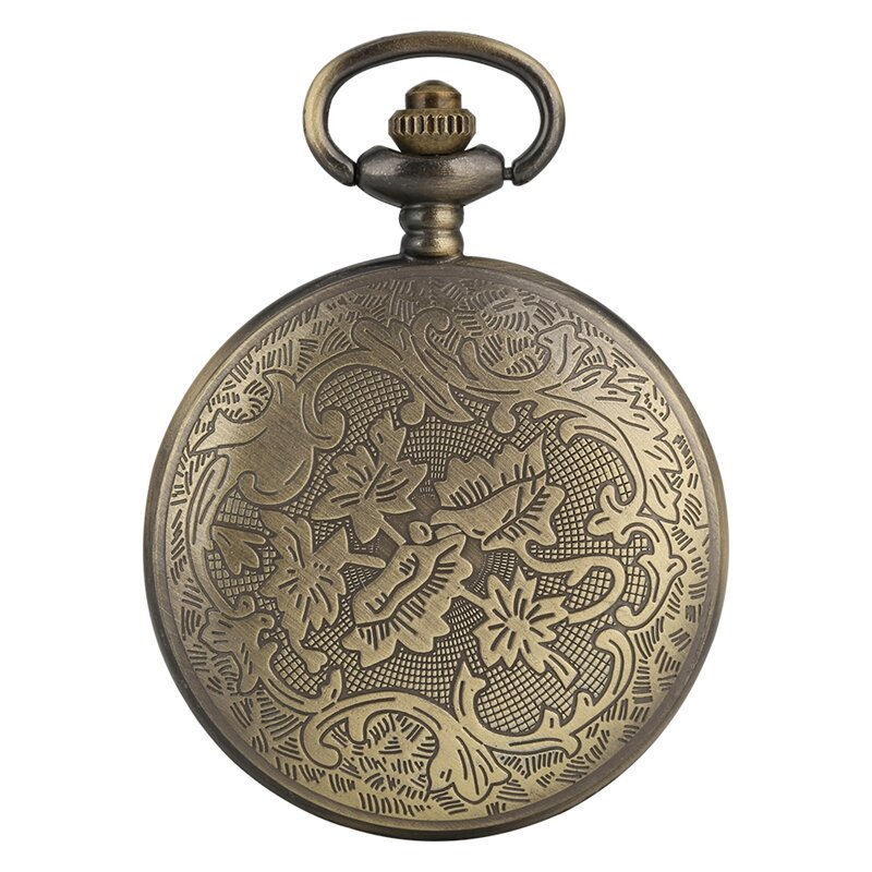 Montre de poche Antique en Bronze ajouré avec couvercle de fleur à cinq branches, en rotin fleuri, pendentif de Collection artistique