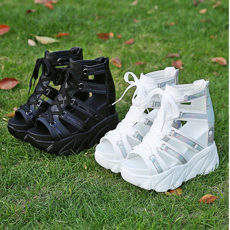 Ho Heave zapatos cómodos Muffin parte inferior cuñas tacones zapatos de verano sandalias transpirables para mujer Sandalias de plataforma de moda para mujer