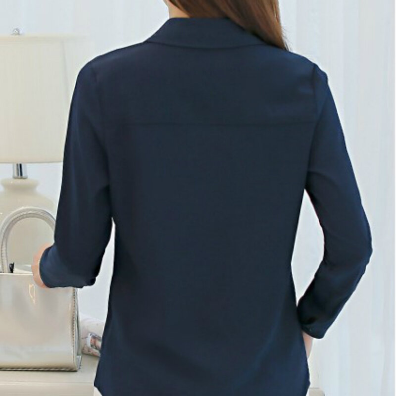 Женская шифоновая рубашка с длинным рукавом, Повседневная рубашка для путешествий, для офиса, большого размера, на весну-лето 2019