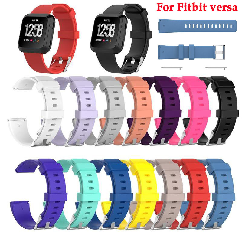 Correa de reloj para Fitbit versa, correa de silicona suave deportiva de repuesto para reloj inteligente, accesorios para Fitbit versa
