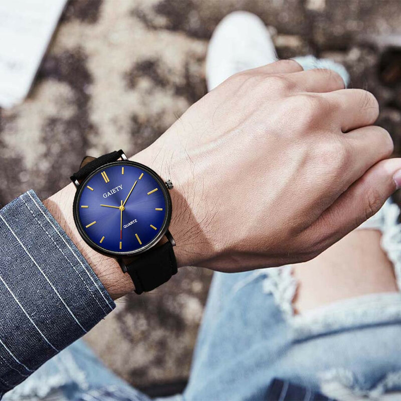 Mens watches Fashion Simple Casual Men's Watch Business Leather With Strap Men's Watch Watch Wristwatch reloj hombre