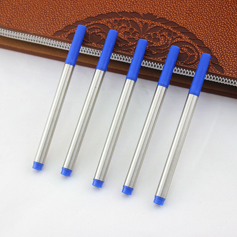 Tipo de parafuso Recargas para Rollerball Pen, preto e azul, Mini Crocodilo, 0,5mm, 9cm, 10Pcs