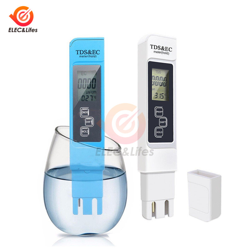 Mini TDS EC Tester temperatura Tester penna display LCD digitale qualità dell'acqua filtro purezza Tester TDS-3 PH Meter