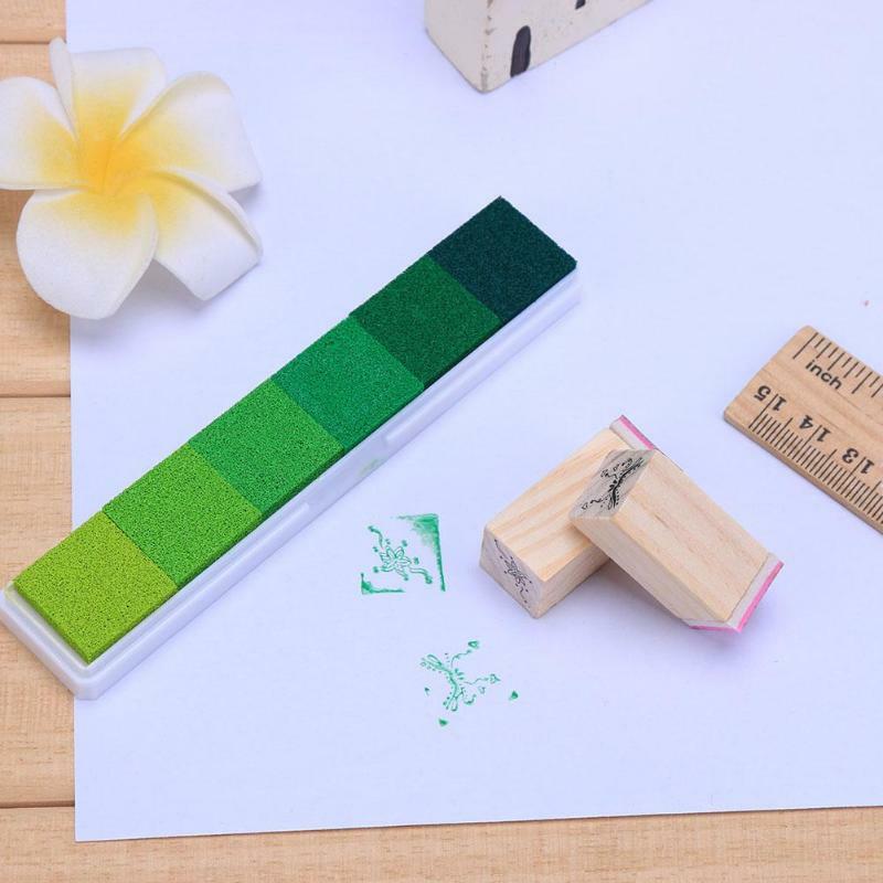 6 kolorów Inkpad Handmade DIY Craft kolorowy znaczek odcisk palca Scrapbooking uszczelnienie odcisk atramentowy akcesoria Gradient dzieci pieczęć