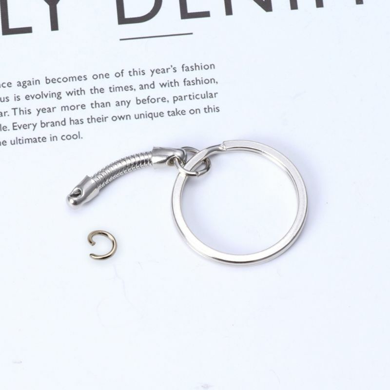 Anel de corrente de cobra redondo, anel plano de liga de prata diy, achados de joias feitas à mão, acessório de artesanato, fabricação de jóias com 10 peças