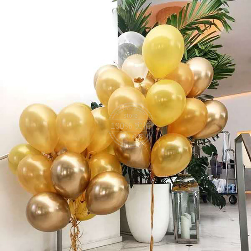 Ballon confettis en métal chromé or, 18, pièces/ensemble, 12 pouces, balles en étoile, ballon à hélium en aluminium, décorations de mariage, jouet de fête d'anniversaire