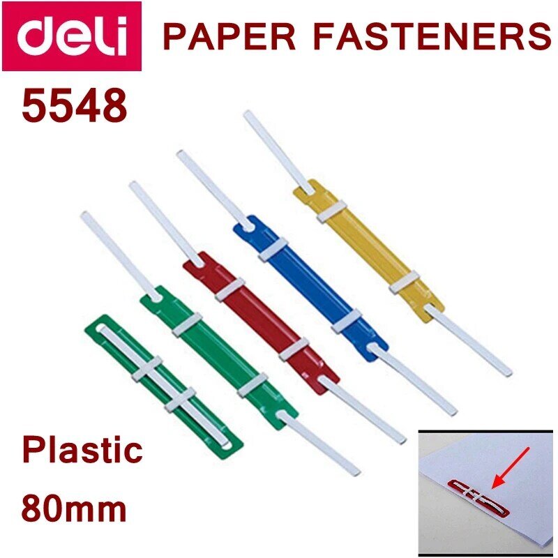 10PCS/LOT Deli 5547 5548 5549 Paper Fsteners 80mm Hole Distance Metal Hardware Fasteners Plastic Fasteners Binding Suppliers