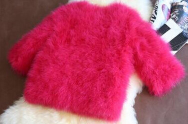 Abrigo de piel de avestruz para niñas, chaqueta de talla grande 100% Natural, chaleco de piel auténtica, cálido, sólido, invierno, novedad