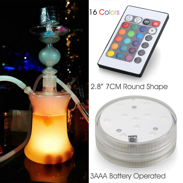 Светодиодный разноцветный погружной светильник для свадебной вечеринки, 10 светодиодный с пультом дистанционного управления