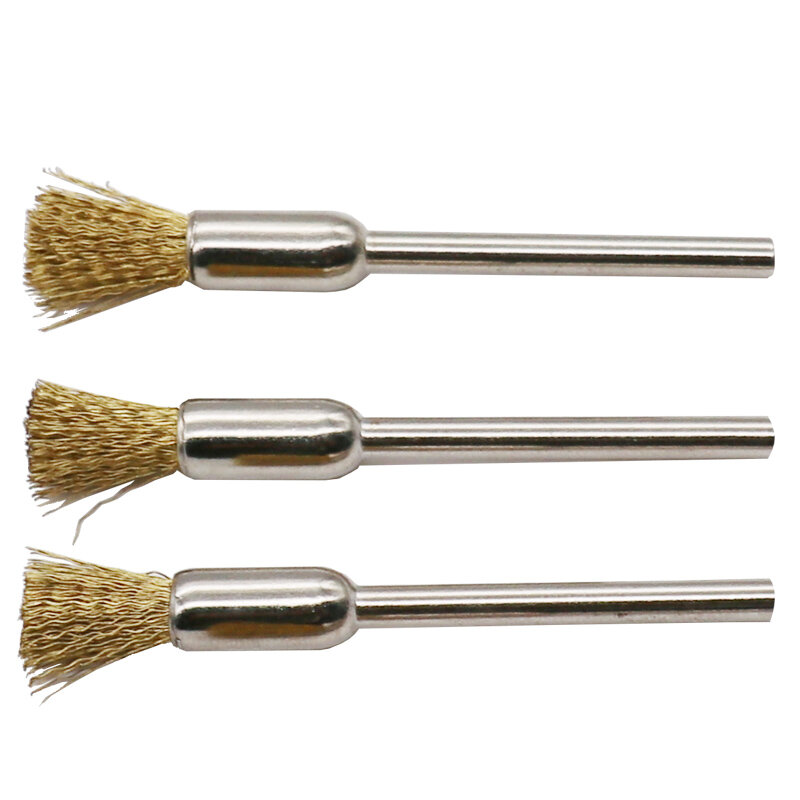 Escova de latão para ferramenta rotativa dremel, acessório, 1/8 inch (3mm), 9 pcs/set