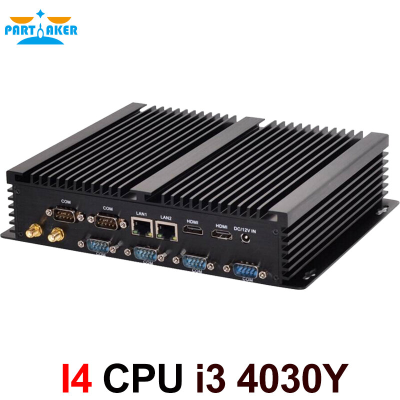 6 RS232 Cổng COM Kép HDMI Công Nghiệp 2 Ethernet Mini Máy Tính Intel I3 4005U 4010U I5 4200U I7 4510U bộ Vi Xử Lý
