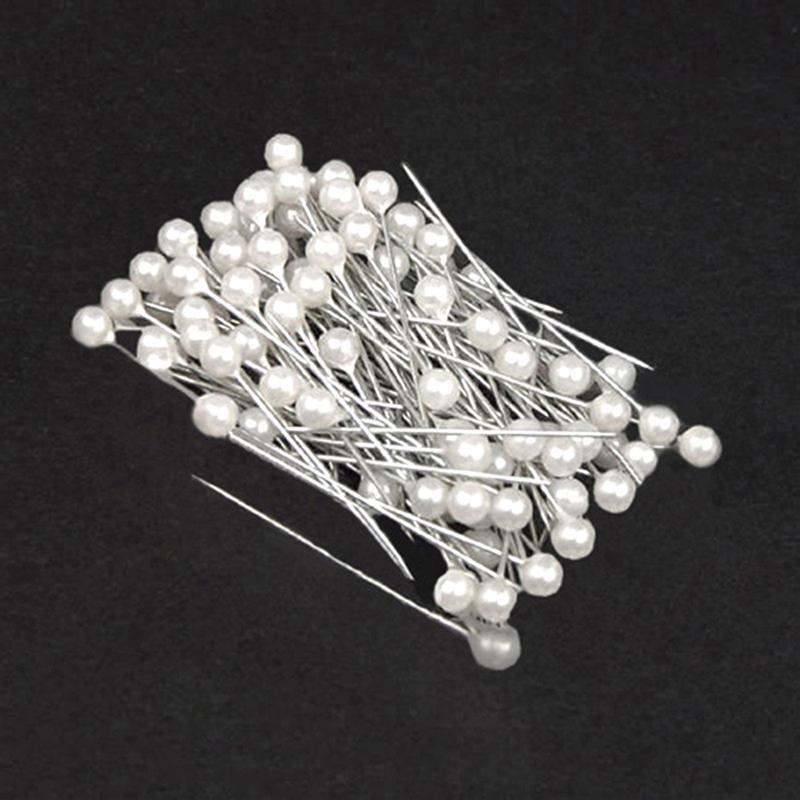 100 Pcs Peer Nietstiften Shawl Sjaal Kleermakerij Decorating Pins Naaien Pin Diy Ambachten Tool (Pearl White)