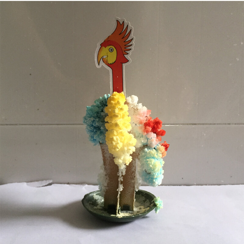 2020 130mm H Multicolor Magic Growing Paper Parrot Tree Magical Grow Christmas Trees Kids Science Educational Funny Toys Novelty