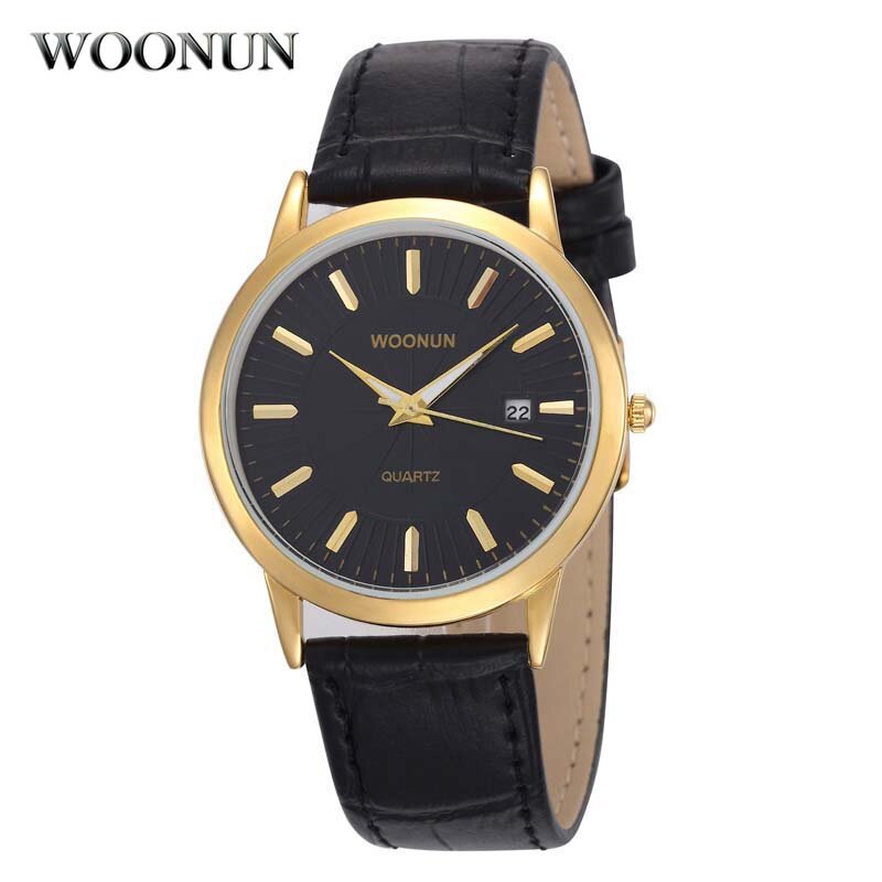 Luxury Gold นาฬิกาผู้ชาย Mens นาฬิกากันน้ำ Quartz Ultra Thin นาฬิกานาฬิกาหนังผู้ชาย Relogio Masculino Horloge Heren