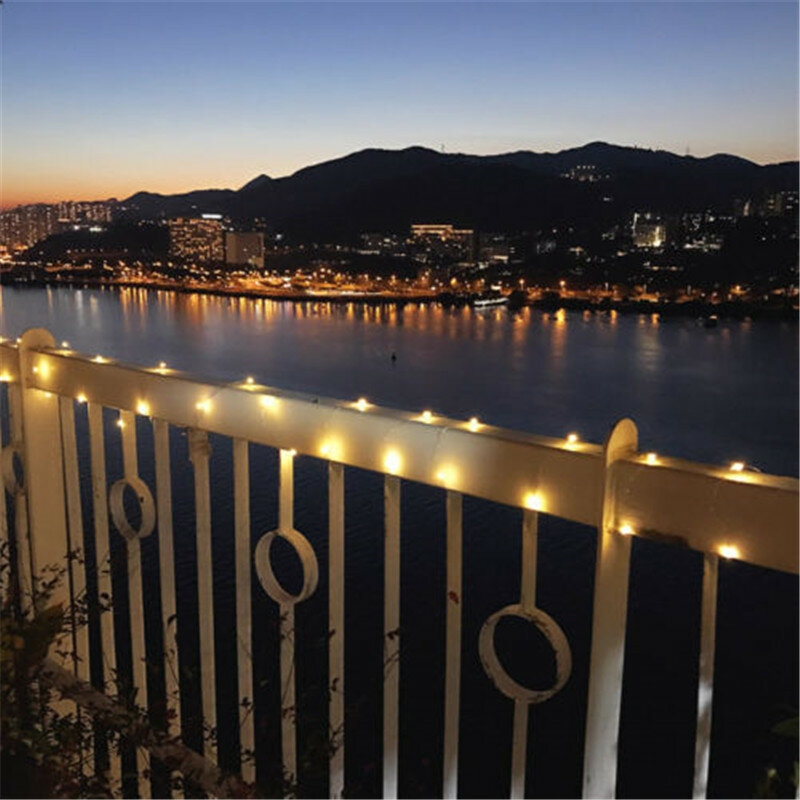 ECLH-Cadena de luces led de cobre con pilas, 10M, 33 pies, 100 led, 3AA, para Navidad, festival, boda, fiesta, decoración