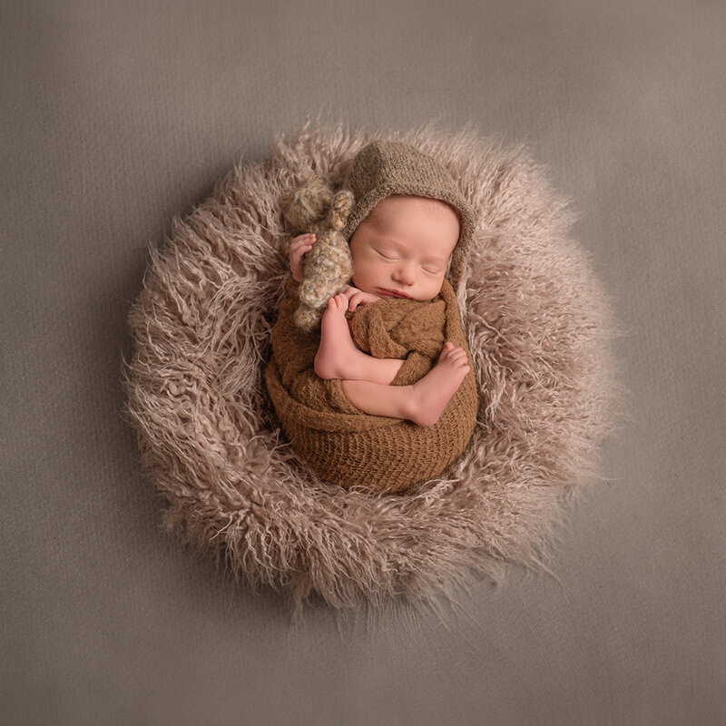 Don&Judy Newborn Photography Props Soft Baby Faux Fur Long Pile Blanket Background Kid Layer Cute Infant Photo Shoot Accessories