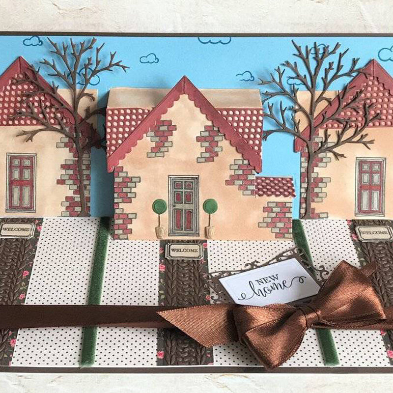 Herzlich Haus Metall Schneiden Sterben DIY Handwerk Handgemachte Dekoration Präge Schablone Papier Karte Album Foto Making Scrapbooking