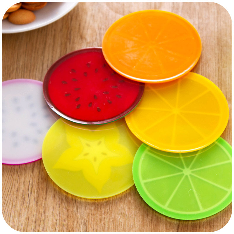 6pcs  Fresh Fruit Coaster Novelty Placement for Mugs Cup Table Decoration Stationery Office Accessories School Supplies A5187