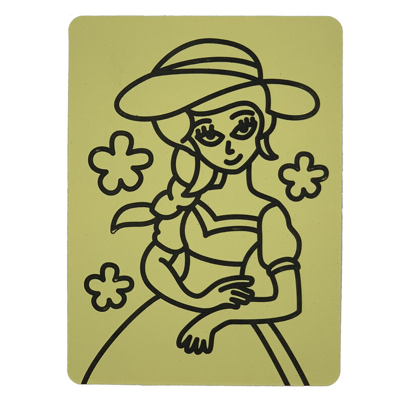 Бесплатная доставка 1000 шт. A5 желтая наклейка карты для Рисование песком Детские вечерние игрушка