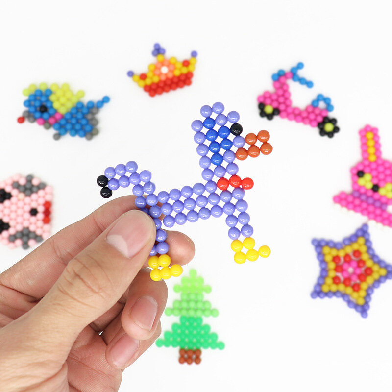 6000pcs DIY 매직 비즈 동물 금형 손 3D 퍼즐 만들기 어린이 교육 구슬 완구 어린이 철자 보충